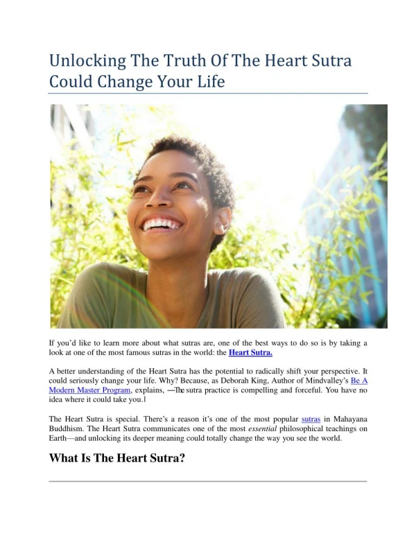 Unlocking The Truth Of The Heart Sutra Could Change Your Life