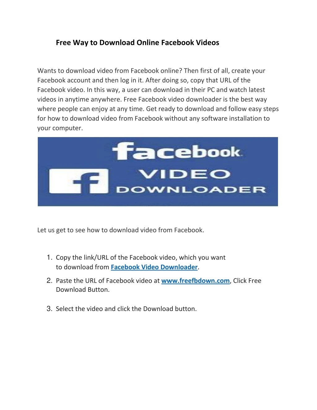 free way to download online facebook videos