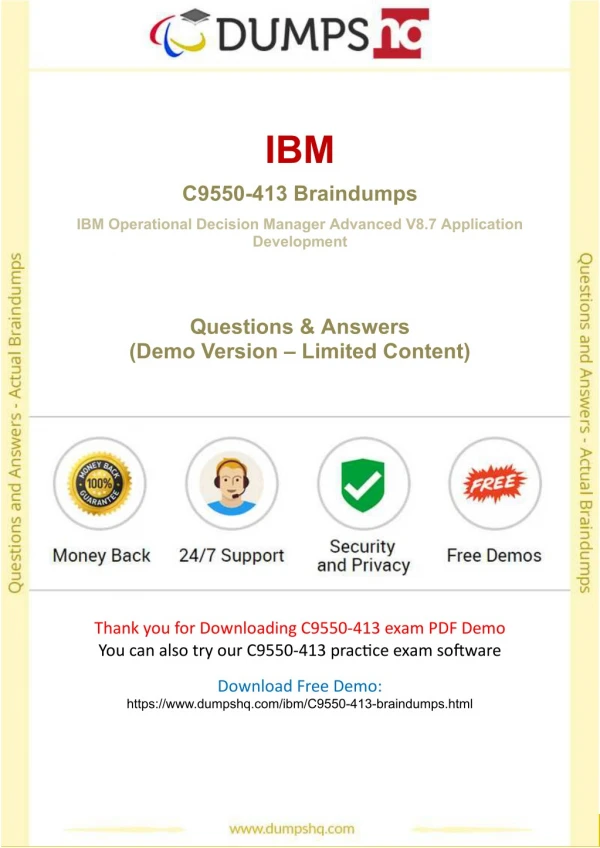 Up-To-Date C9550-413 IBM PDF Exam Demo