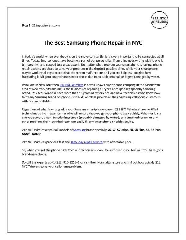 The Best Samsung Phone Repair in NYC