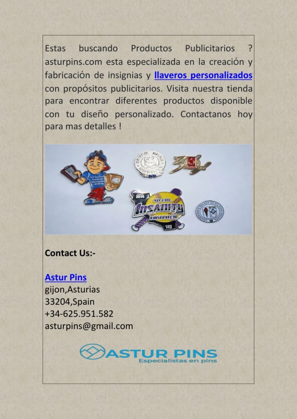 Insignias y Llaveros personalizados en asturpins.com