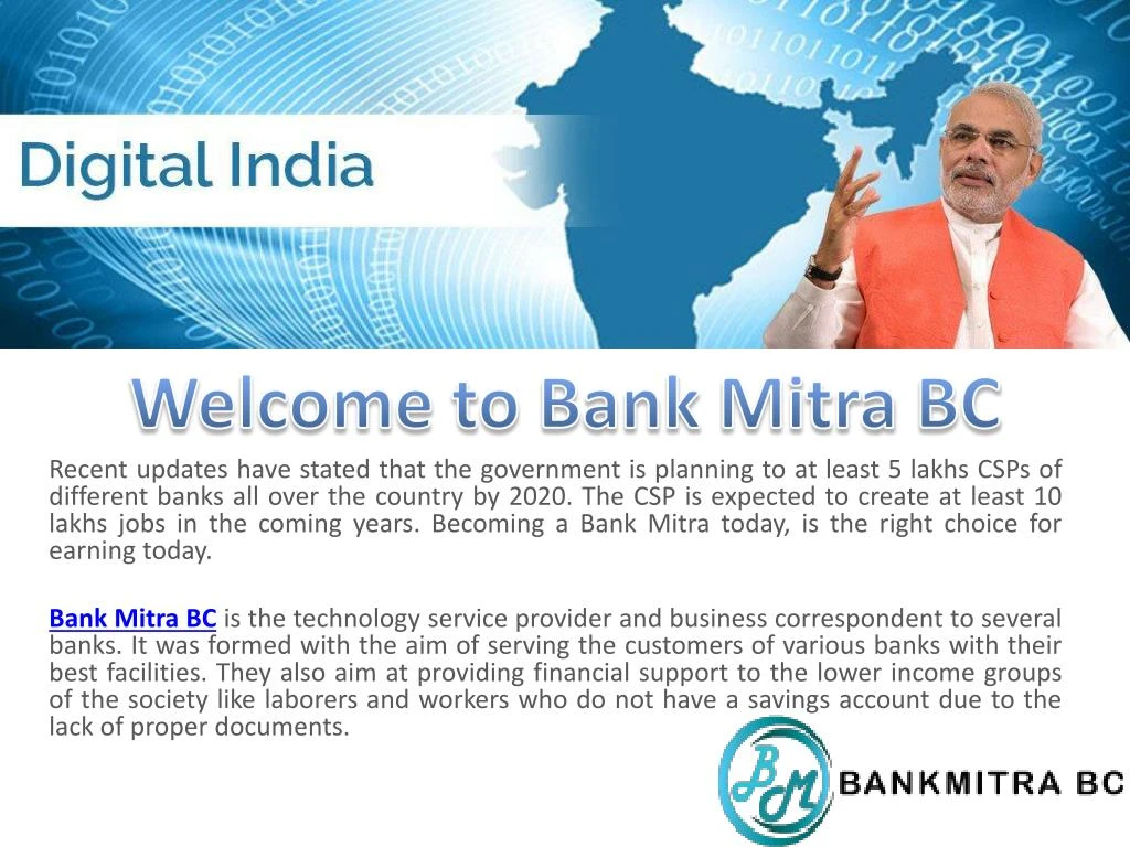welcome to bank mitra bc