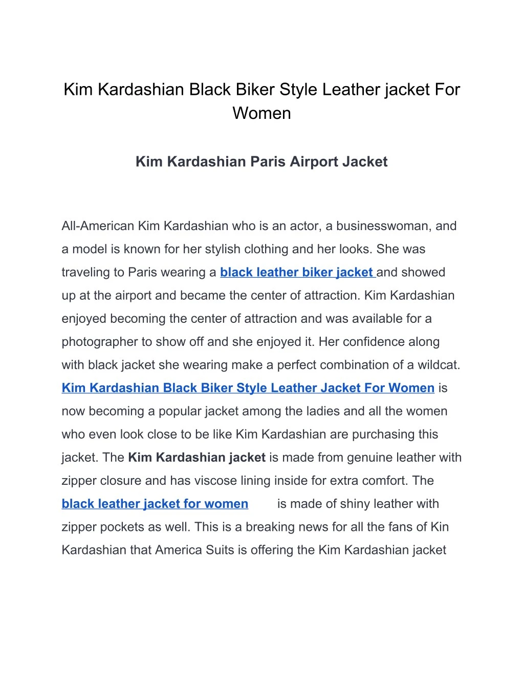 kim kardashian black biker style leather jacket