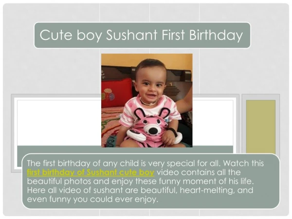 Cute boy Sushant First Birthday