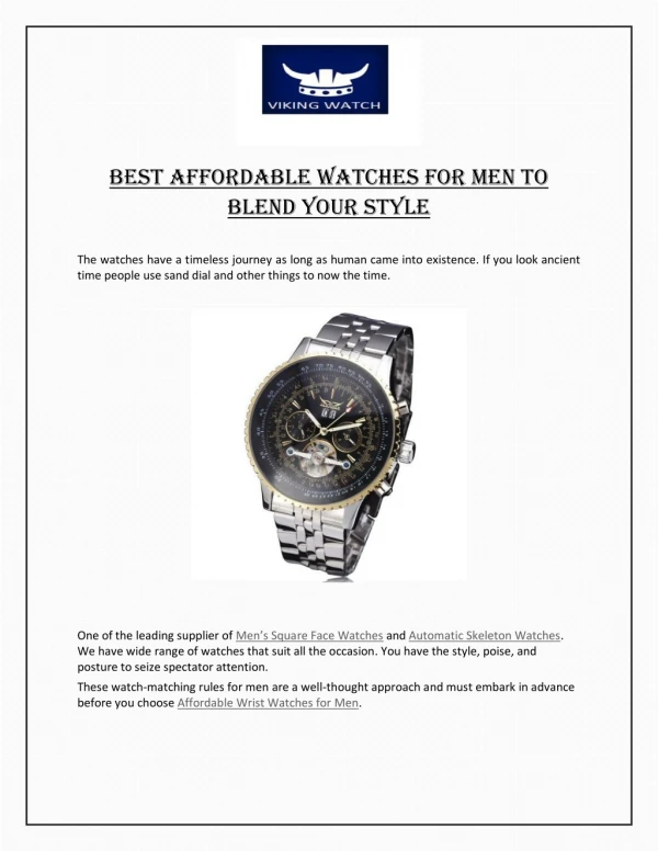 Best Affordable Watches For Men To Blend Your Style
