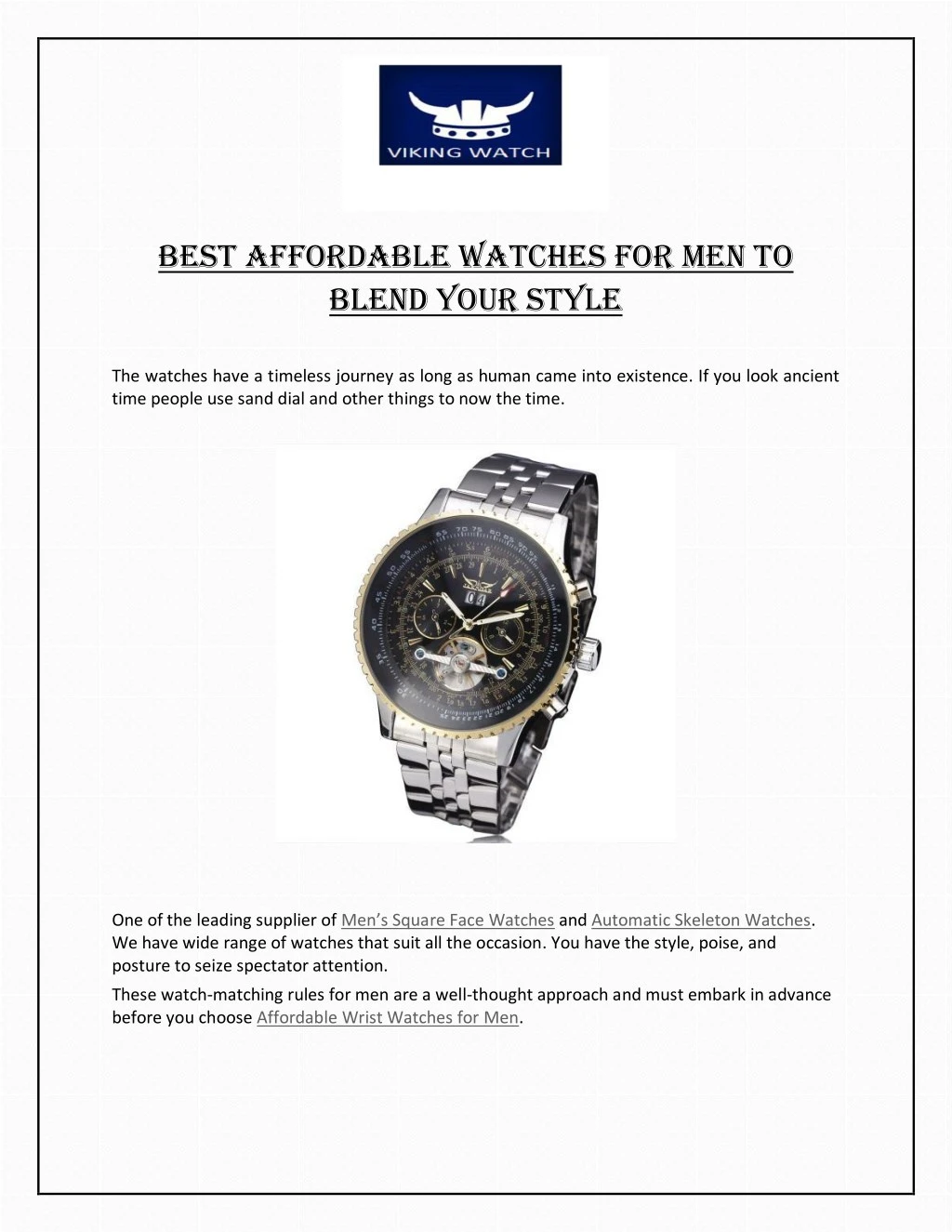 best affordable watches for men to blend your