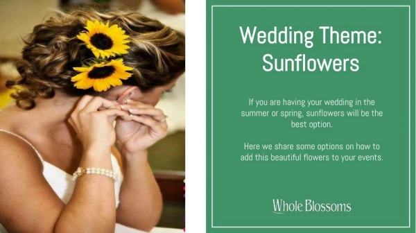 Sunflower Themed Wedding for Daytime Celebrations