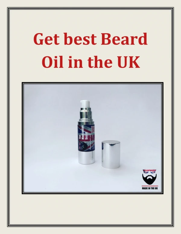 Get best Beard Oil in the UK