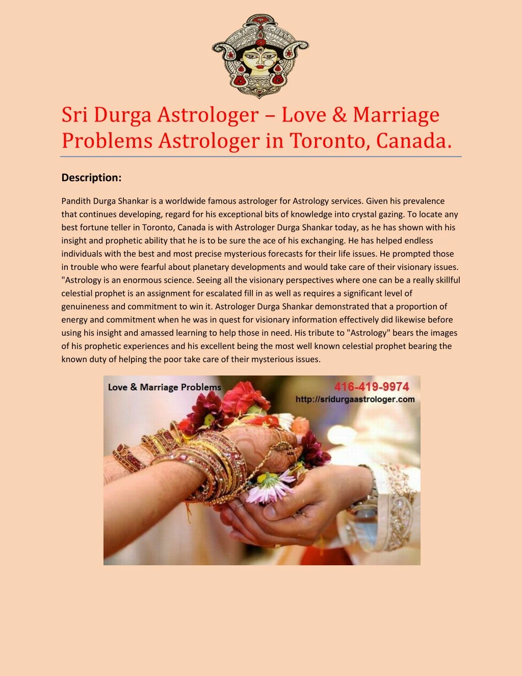 sri durga astrologer love marriage problems