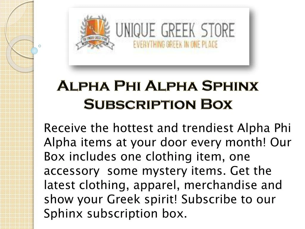 alpha phi alpha sphinx subscription box