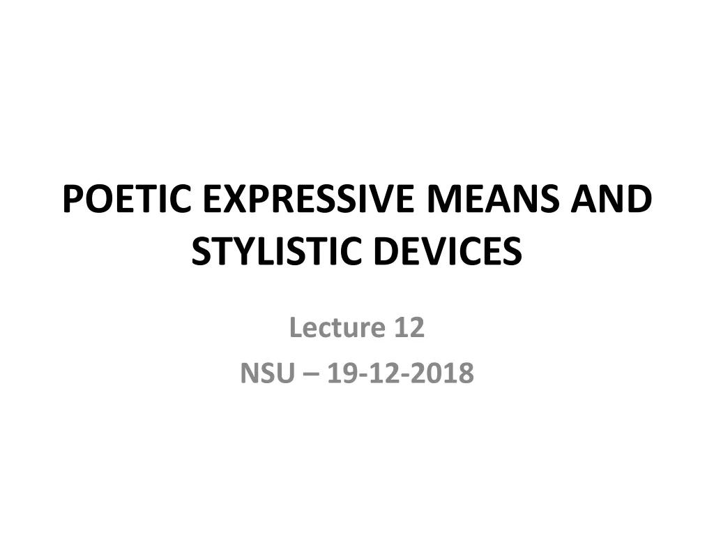 poetic expressive means and stylistic devices