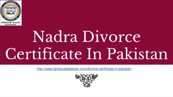 Divorce Certificate In Pakistan