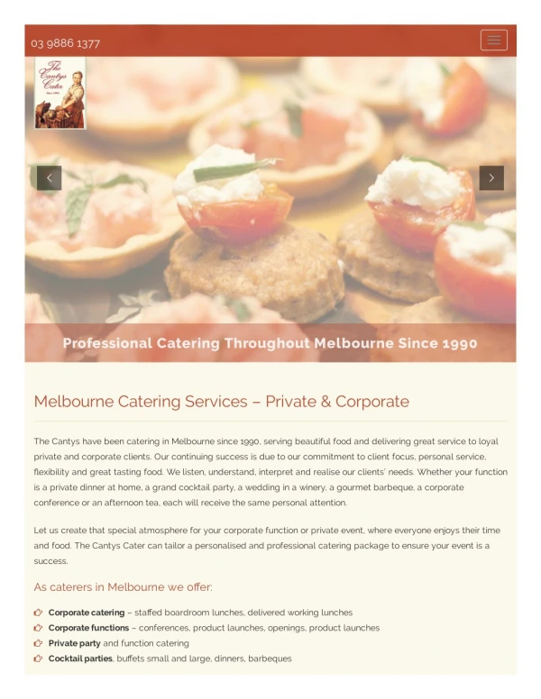 Melbourne Catering Services – Private & Corporate
