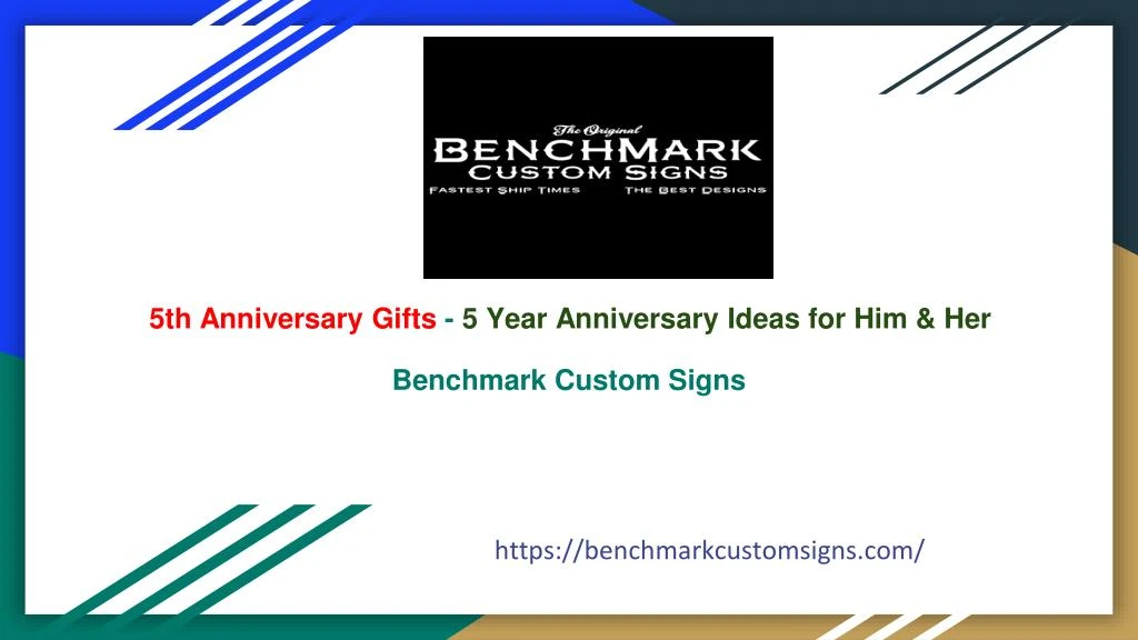 5th anniversary gifts 5 year anniversary ideas for him her benchmark custom signs