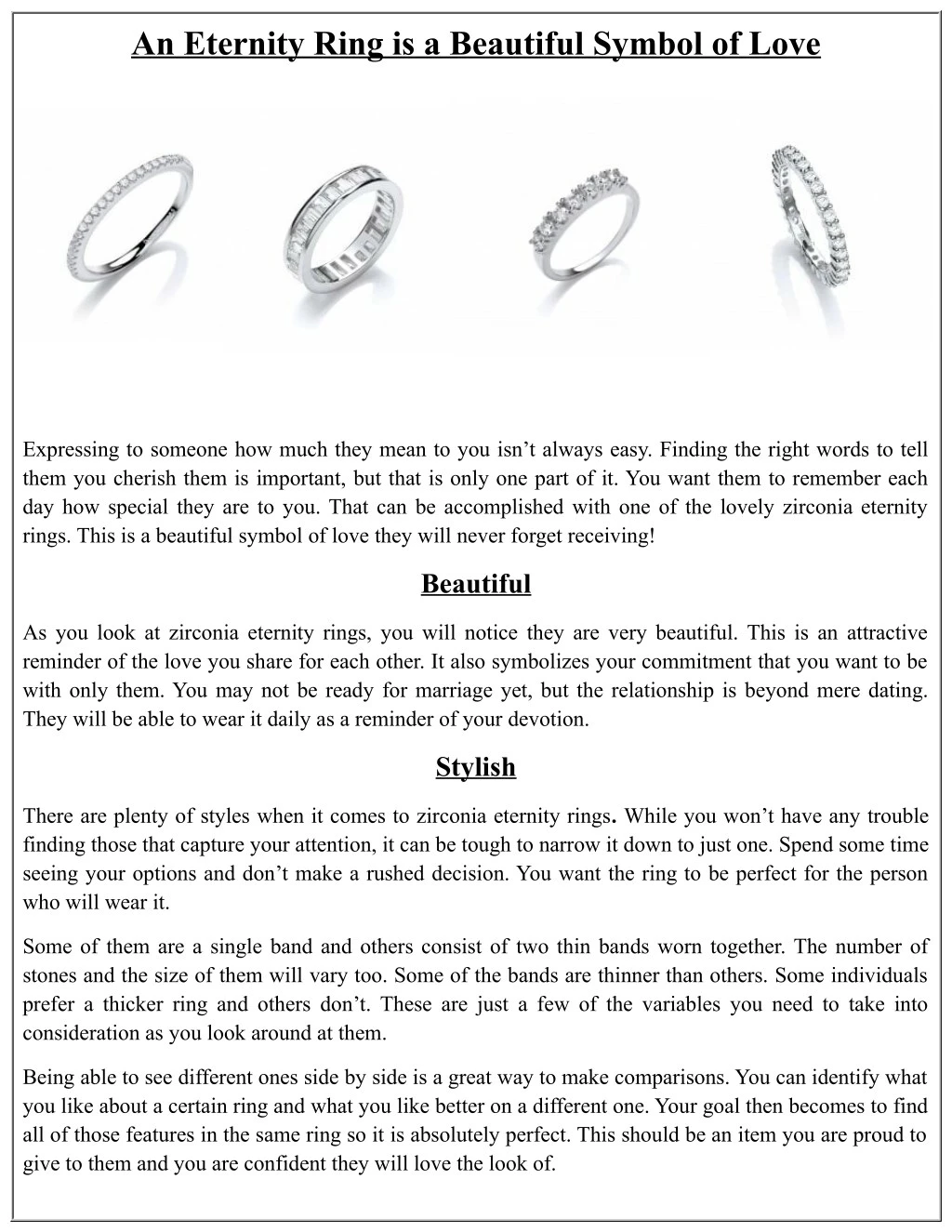 an eternity ring is a beautiful symbol of love