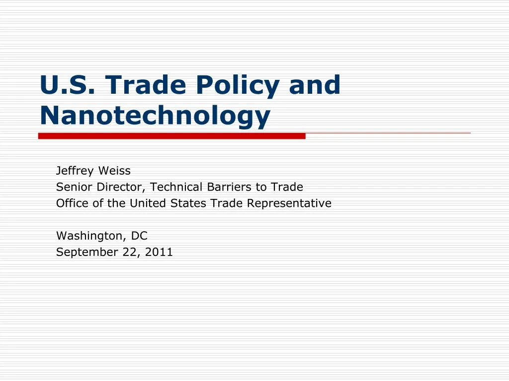 u s trade policy and nanotechnology