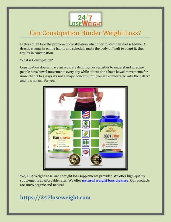 Can Constipation Hinder Weight Loss?