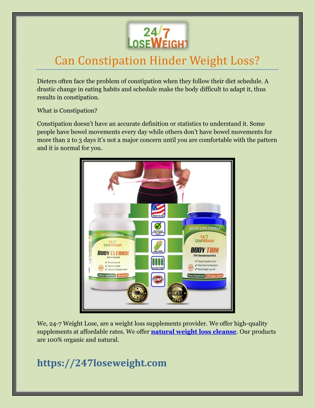 can constipation hinder weight loss