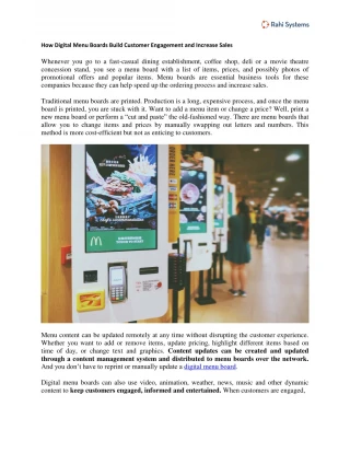 How Digital Menu Boards Build Customer Engagement and Increase Sales - slide 1