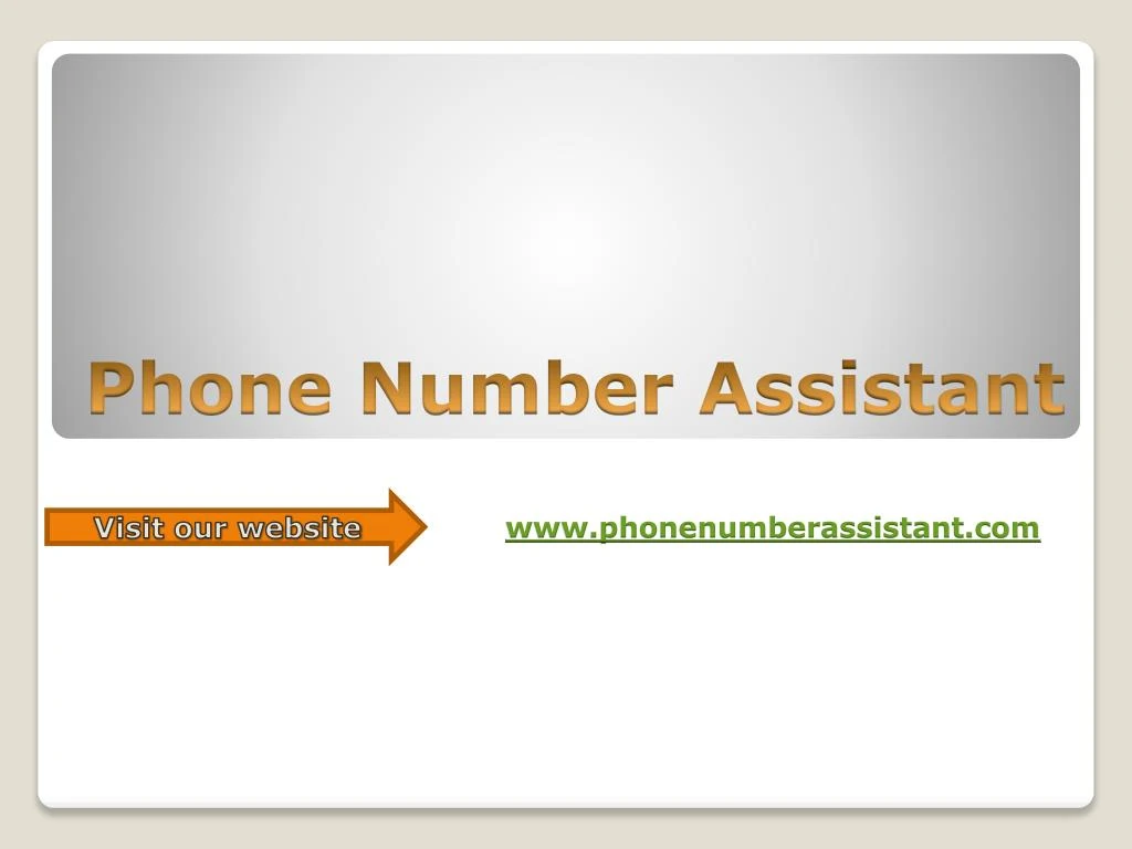 phone number assistant