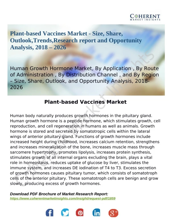 Plant-based Vaccines Market - Size, Share, Outlook,Trends,Research report and Opportunity Analysis, 2018 – 2026