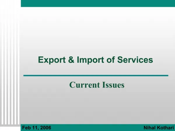 Export Import of Services