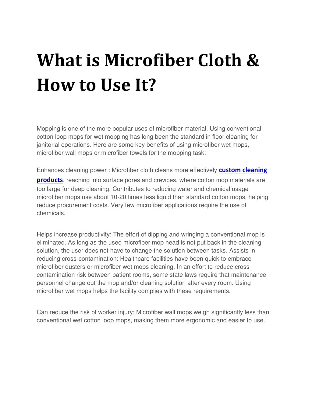 what is microfiber cloth how to use it
