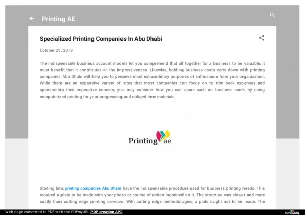 Specialized Printing Companies In Abu Dhabi