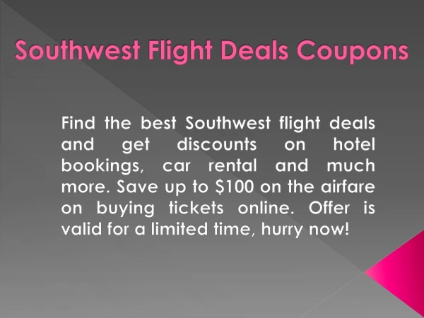 Southwest Coupon Code | Southwest Vacations Promo Code