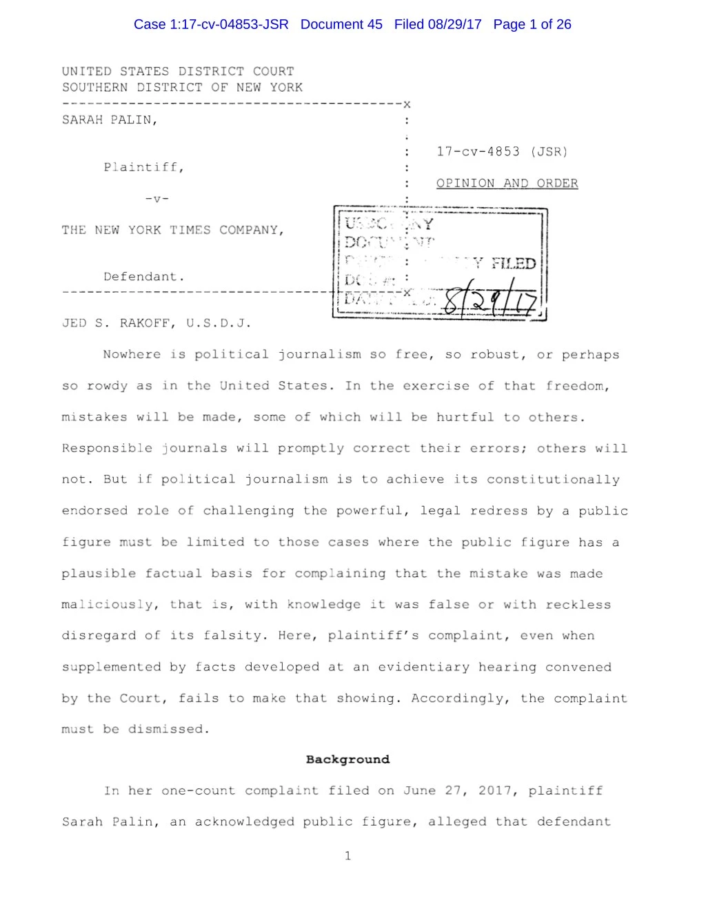 case 1 17 cv 04853 jsr document 45 filed