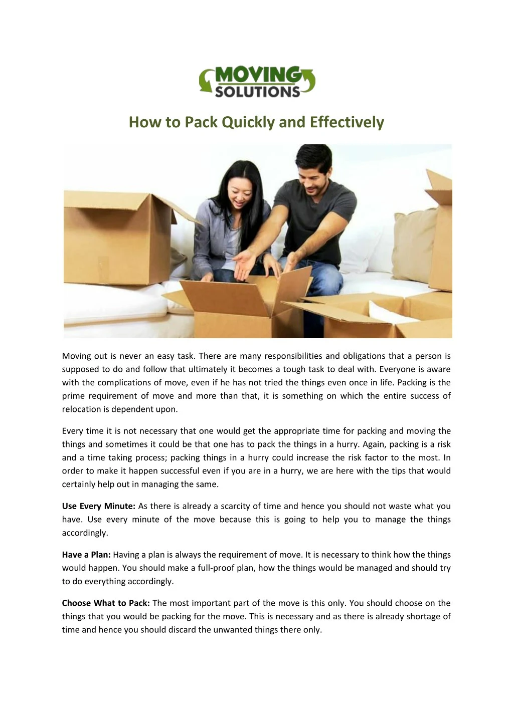 how to pack quickly and effectively