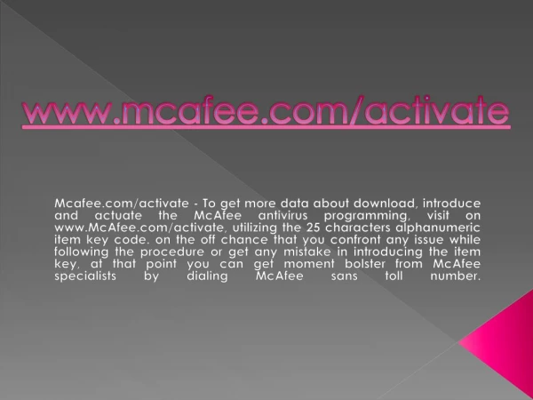 www mcafee com activate
