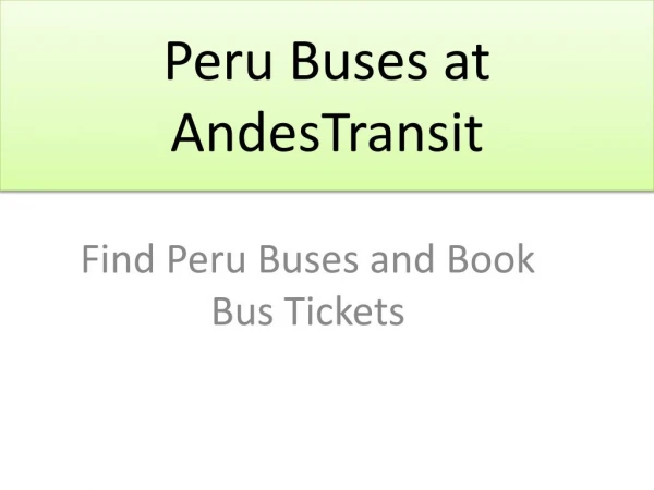Peru buses at AndesTransit