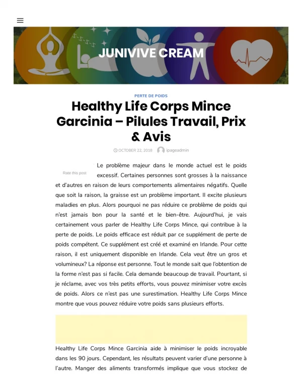 Components of Healthy Life Corps Mince