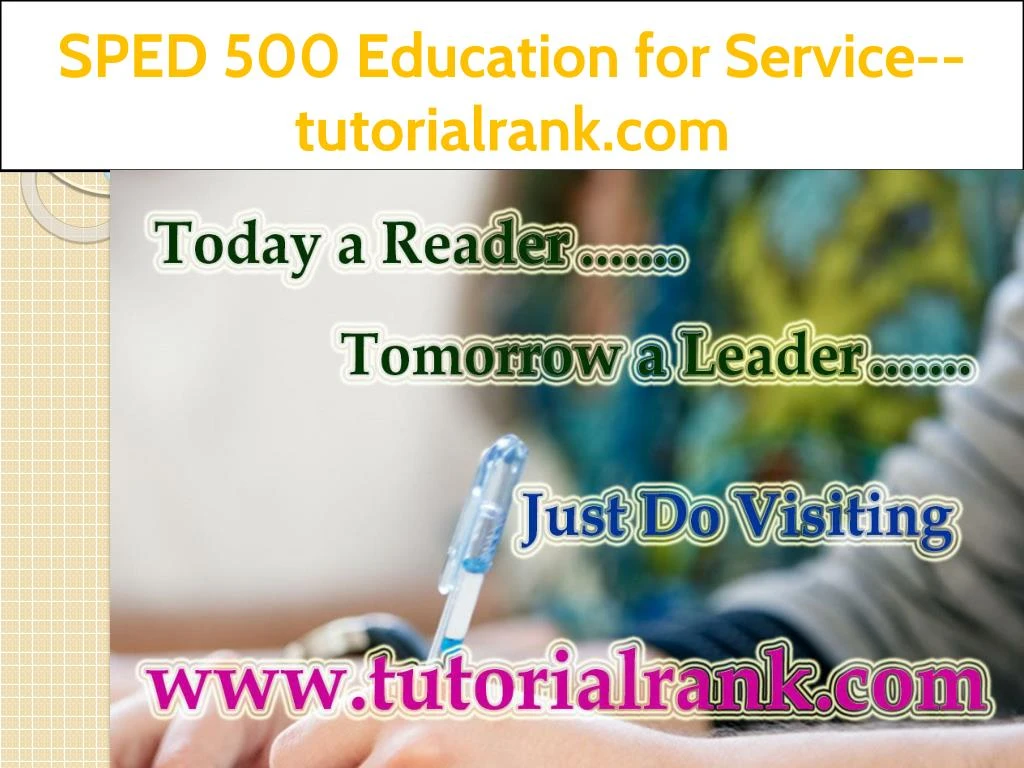sped 500 education for service tutorialrank com