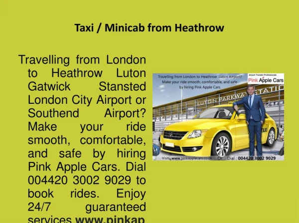 Taxi / Minicab to Heathrow