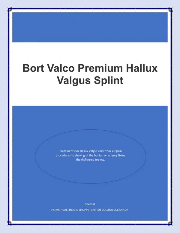 Bort Valco Premium Hallux Valgus Splint - Home Healthcare Shoppe