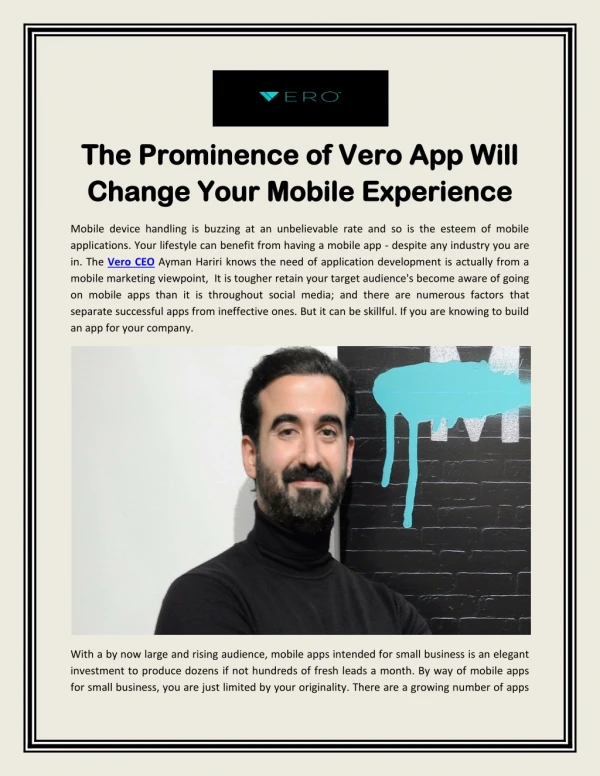 The Prominence of Vero App Will Change Your Mobile Experience