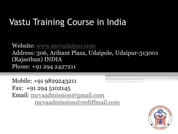 Vastu Training Course in India