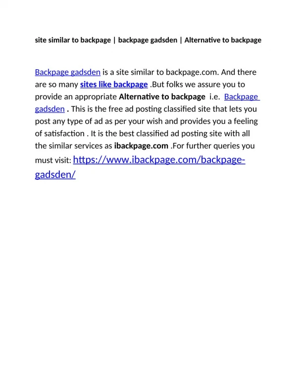 site similar to backpage | backpage gadsden | Alternative to backpage