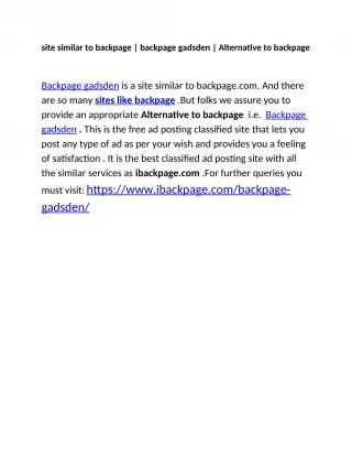 site similar to backpage | backpage gadsden | Alternative to backpage - slide 1