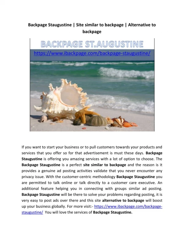 Backpage Staugustine | Site similar to backpage | Alternative to backpage