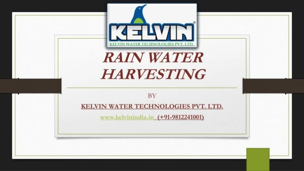 Rainwater Harvesting Plant System