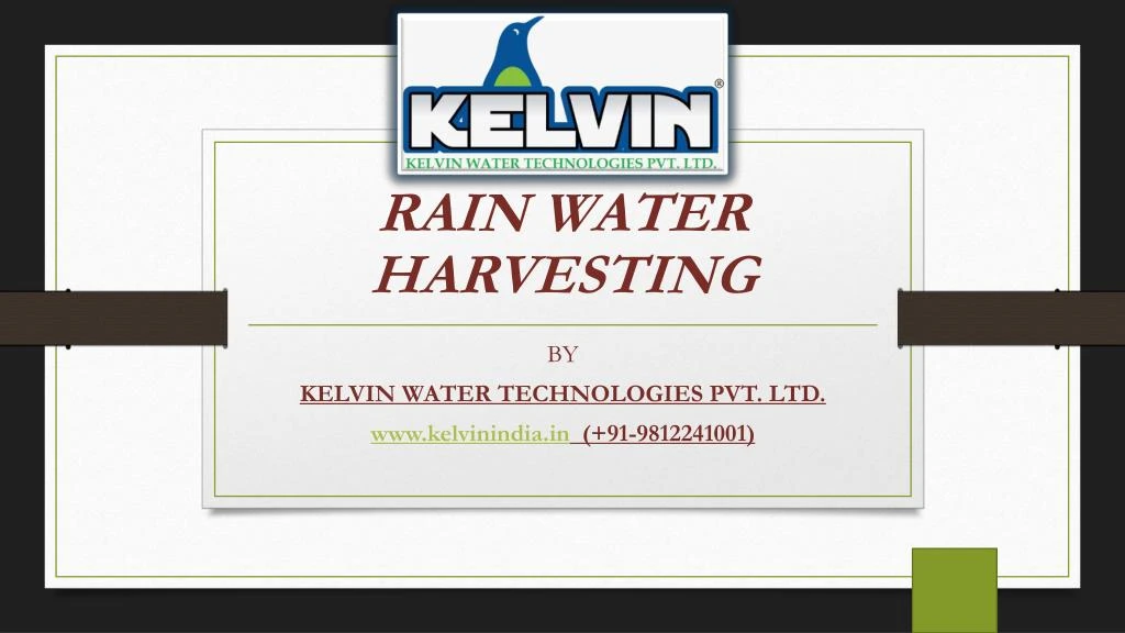 rain water harvesting