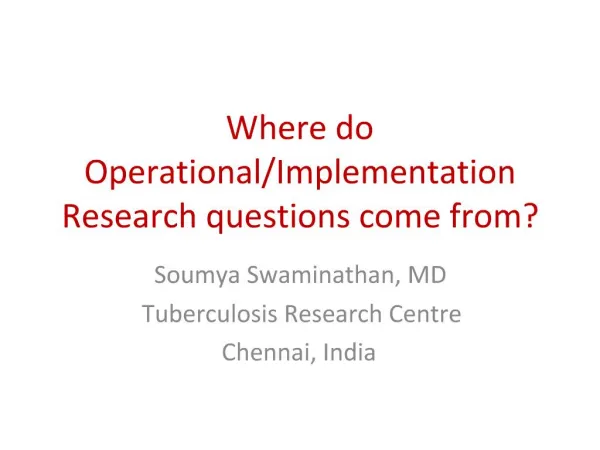 Where do Operational