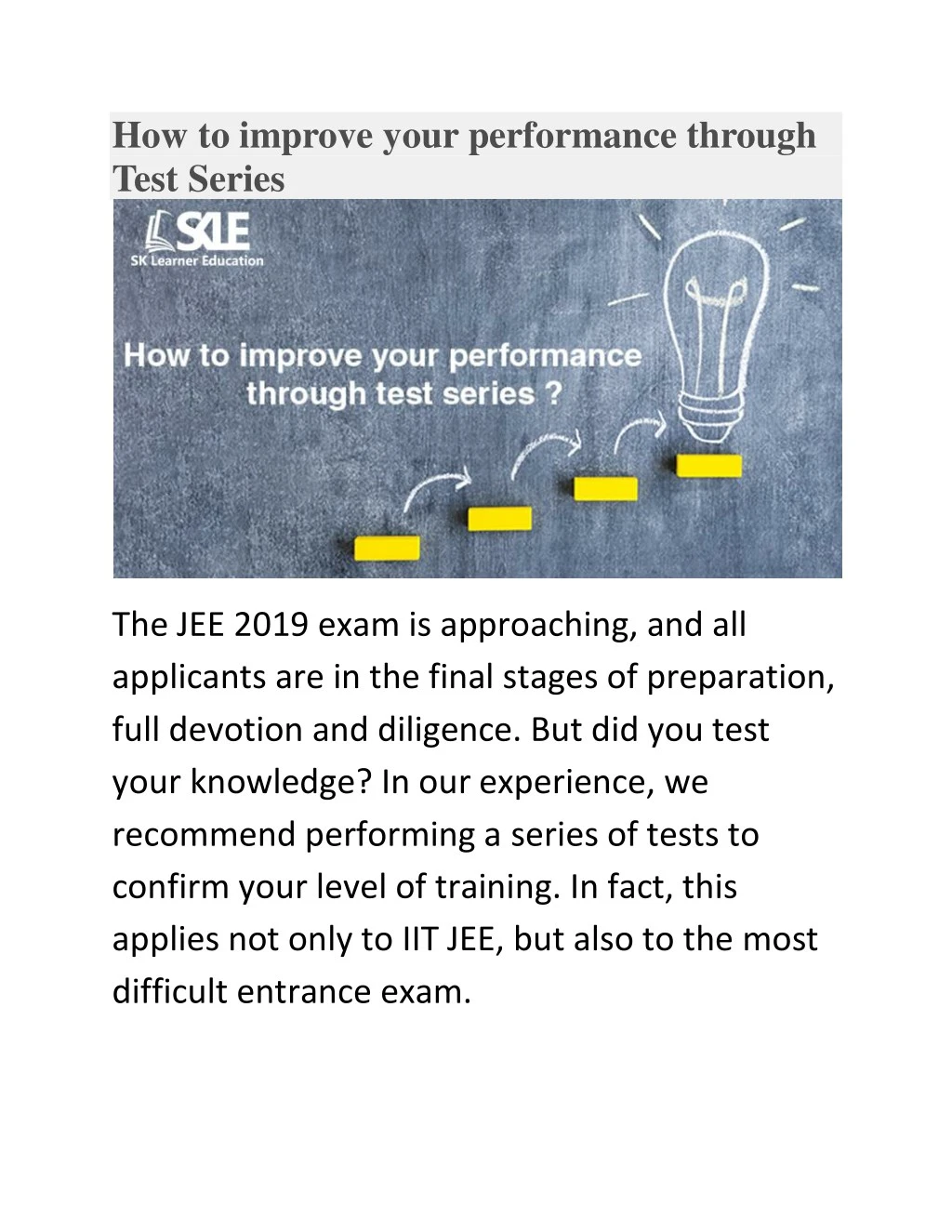 how to improve your performance through test