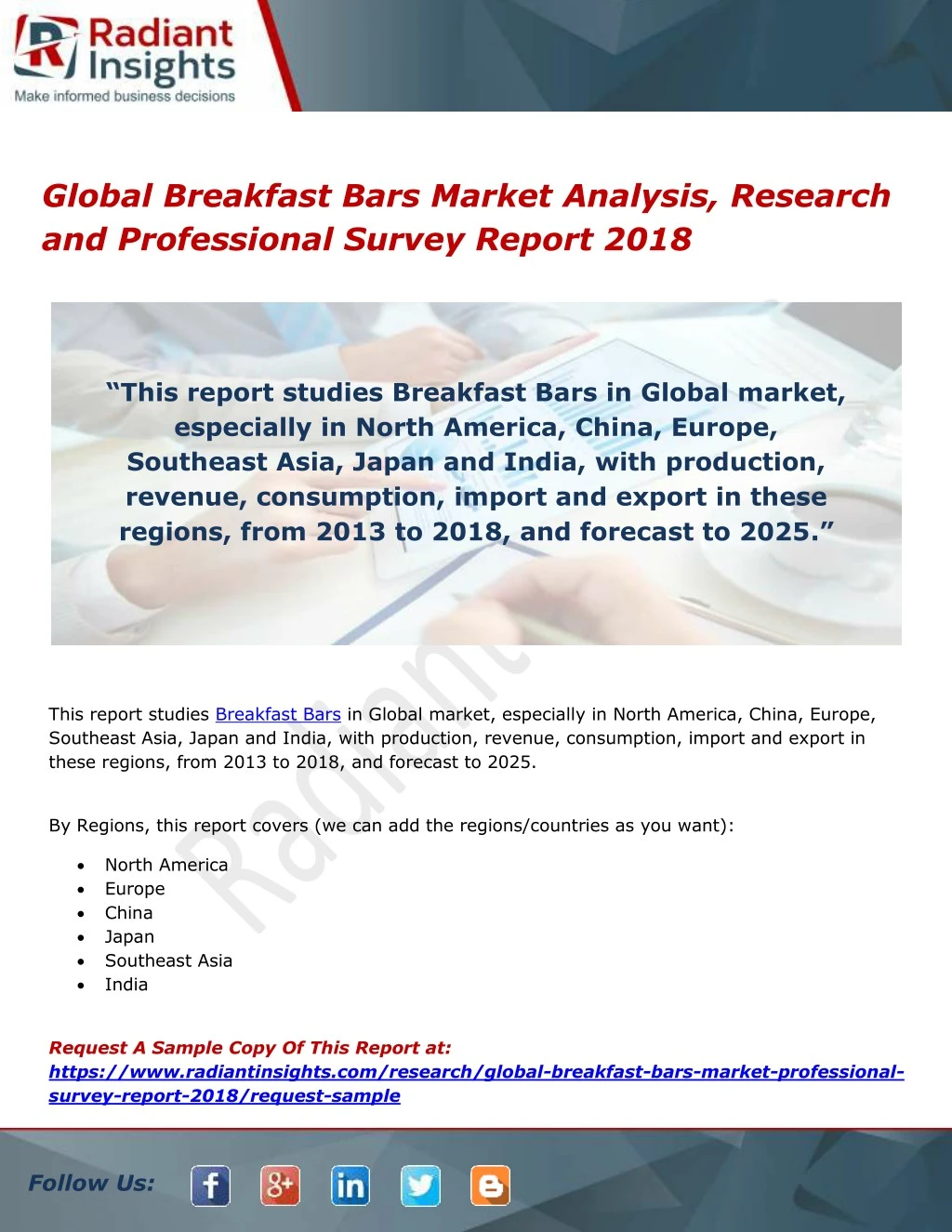 global breakfast bars market analysis research