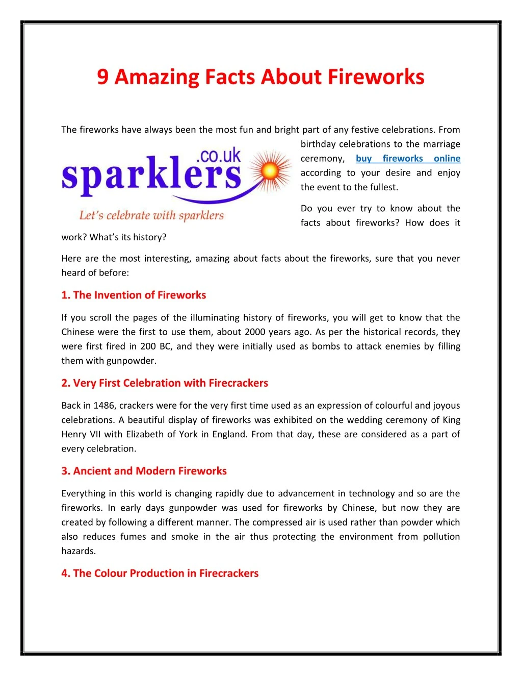9 amazing facts about fireworks