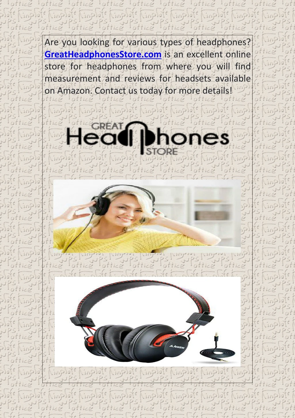 are you looking for various types of headphones