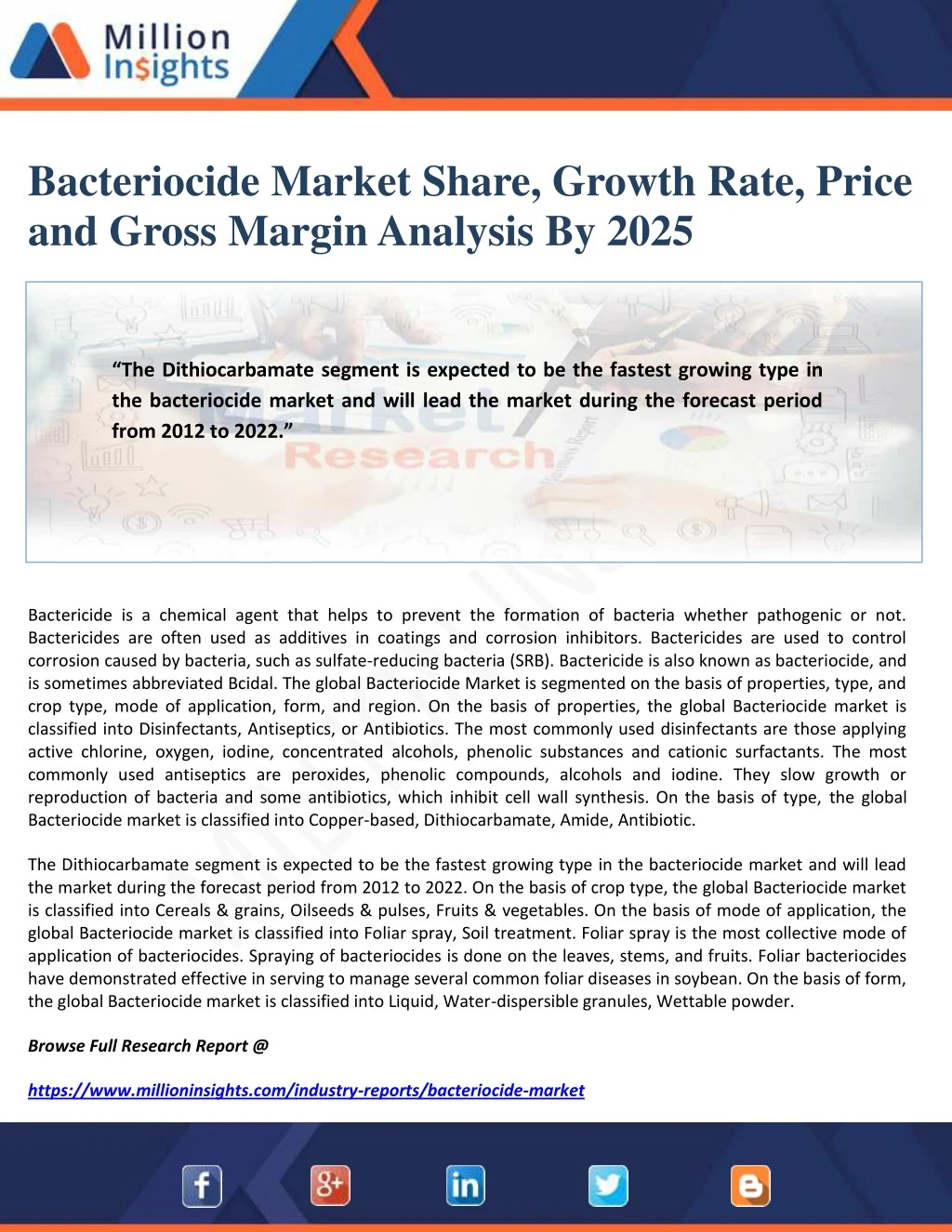 bacteriocide market share growth rate price